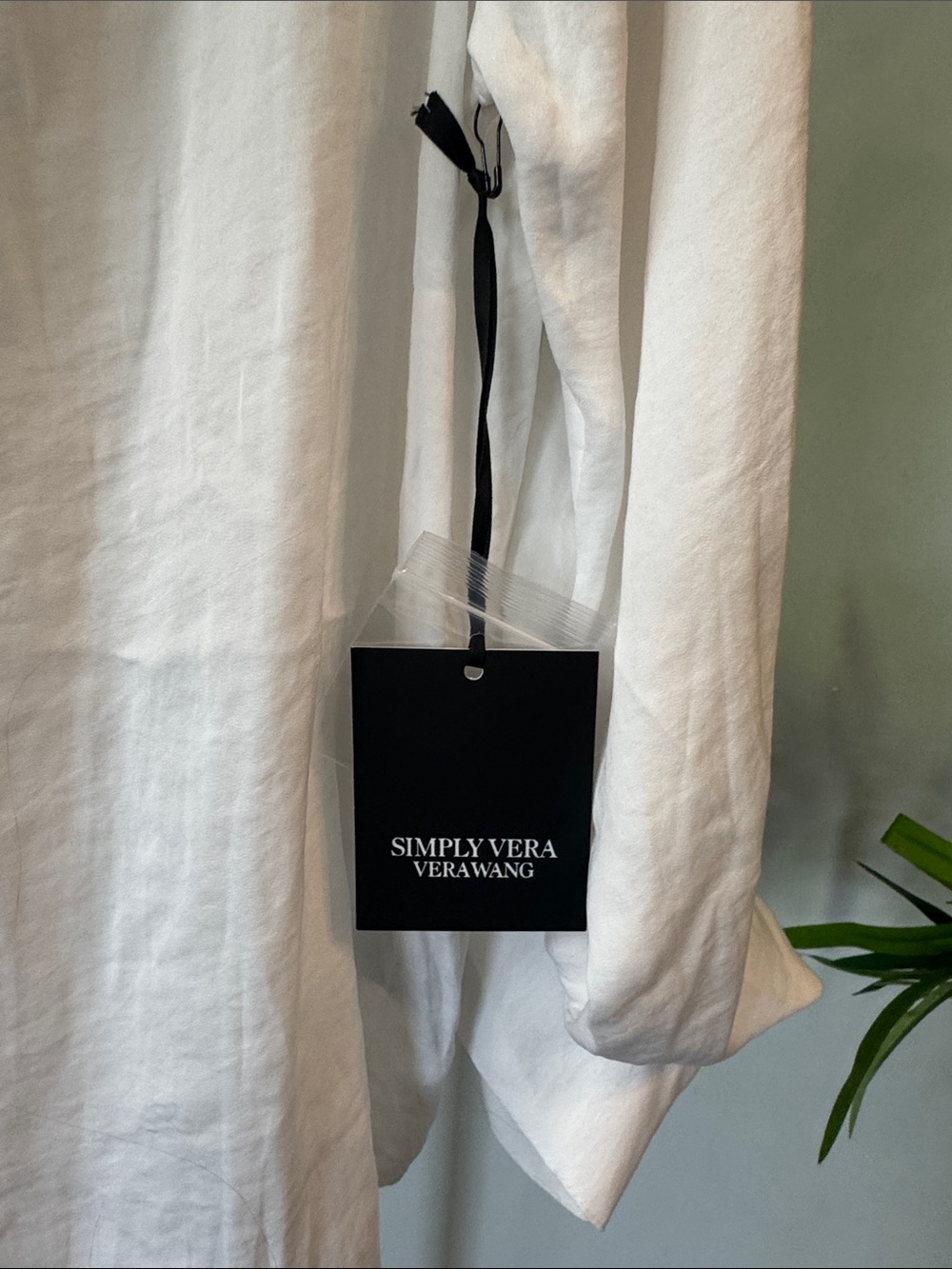 Simply Vera Vera Wang White Split V-Neck Tunic peasant Blouse NWT L - Picture 2 of 11